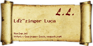 Lézinger Luca névjegykártya
